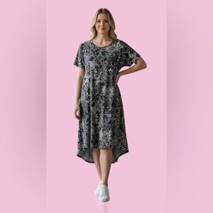 LuLaRoe Abstract Black and White Midi Dress